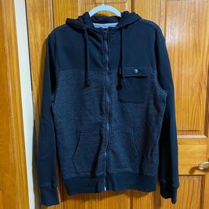 Mens color block zip up hoodie